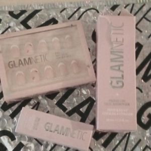 Glamnetics short rounded nails, glue & remover NWOT